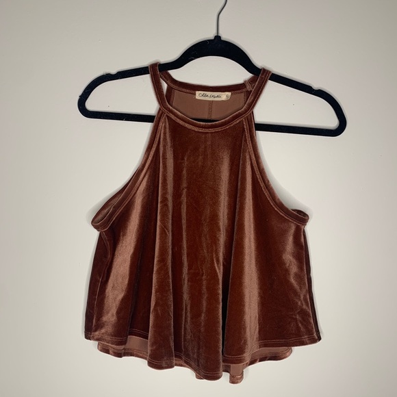 Chloe & Katie Tops - Velvet halter top